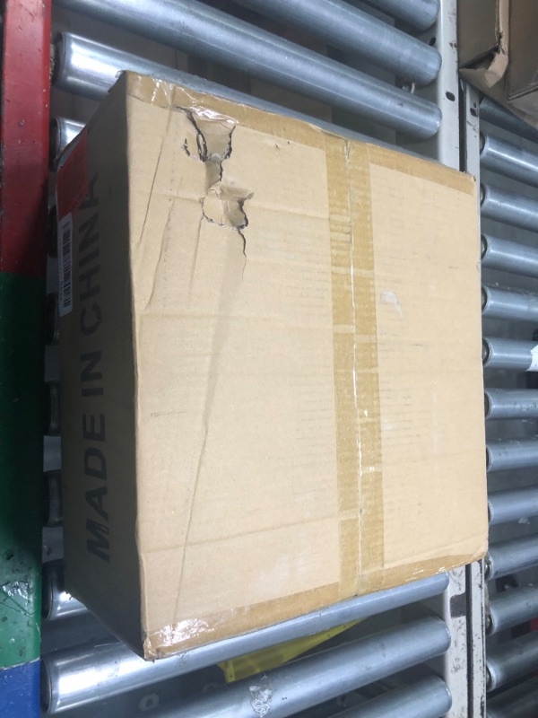 Photo 1 of BISAMIYA Contemporary Semi Flush Mount Ceiling Light Fixture, Brass Accent Ceiling Light with 12.6" Brown Metal Shade, for Kitchen, Entryway, Hallway, Dining Room, Cafe