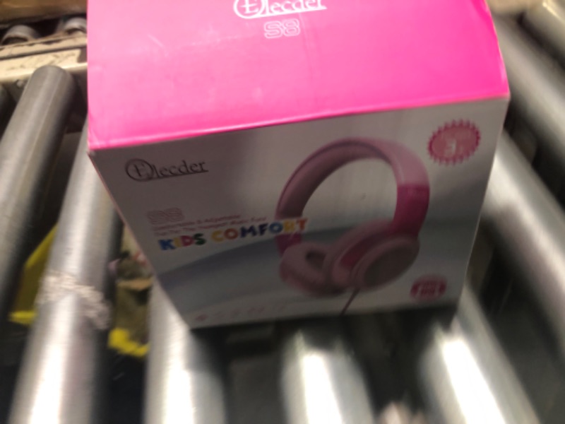 Photo 1 of ELECDER Kids Headphones, S8 Wired Headphones for Kids with Microphone for Boys Girls, Adjustable 85dB/94dB Volume Limited, 3.5 mm Jack for School/Kindle/Smartphones/Tablet/Airplane Travel(Pink/Rose)