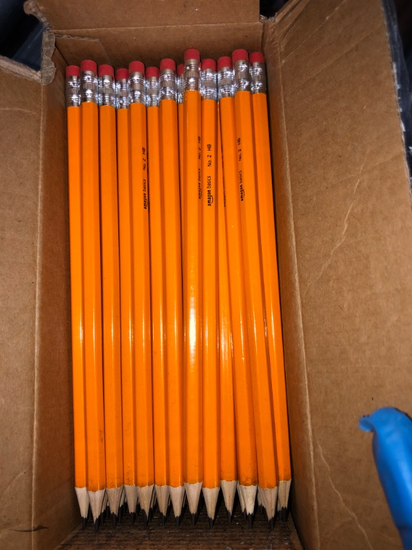 Photo 2 of Amazon Basics Woodcased #2 Pencils, Pre-sharpened, HB Lead - Box of 150, Bulk Box 1 Count (Pack of 150) pre-sharpened Pencils