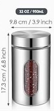Photo 1 of *** DENT IN LID **** Kitchen Canister Stainless Steel Nested Canister Storage