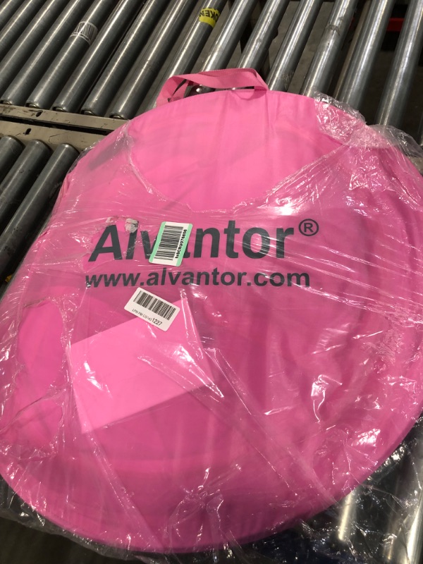 Photo 2 of Alvantor Mosquito Net Bed Canopy Bed Tents Dream Tents Privacy Space Full Size Sleeping Tents Indoor Pop Up Portable Frame Breathable Cottage Pink (Mattress Not Included) Full Pink