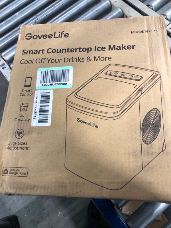 Photo 2 of GoveeLife Smart Countertop Ice Makers, Self-Cleaning, Portable Ice Maker Works with Alexa, 9 Cubes Ready in 6min, 26lbs/24H, for Home Kitchen Party Camping, With Ice Scoop Ice Basket Stainless Silver