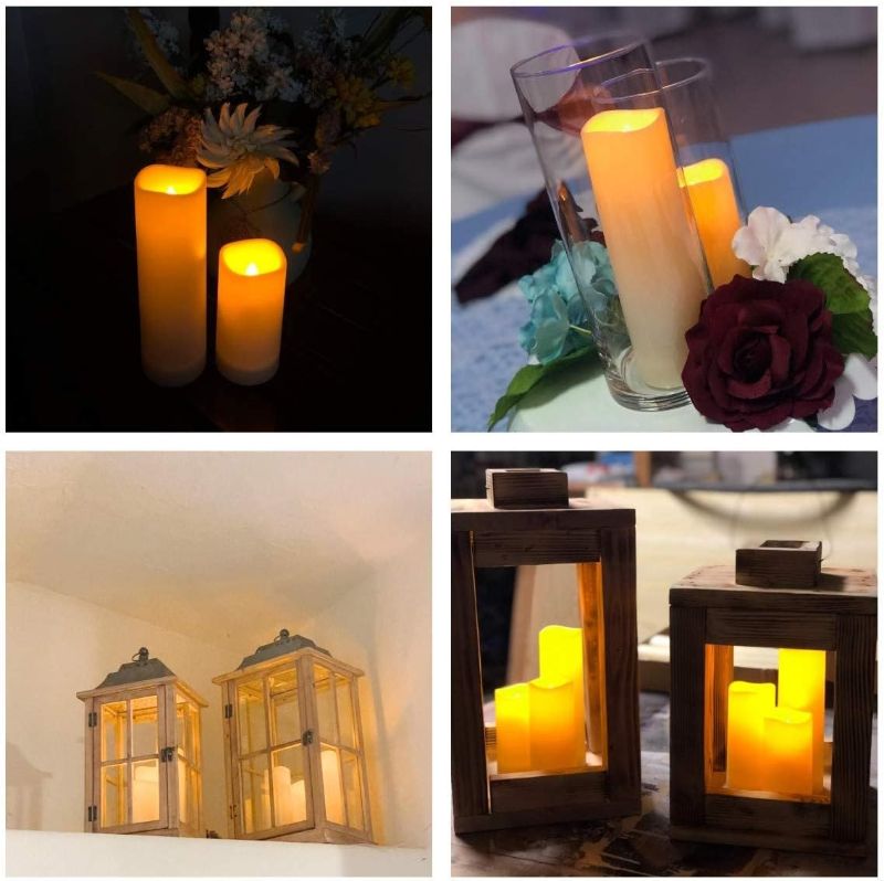 Photo 1 of Aignis Flameless LED Candles with 10-Key Remote & Timer, Outdoor Indoor Waterproof Battery Operated Candles for Home/Wedding Décor, Exquisite Set of 12 (D 2.2" x H 4"/5"/6"/7