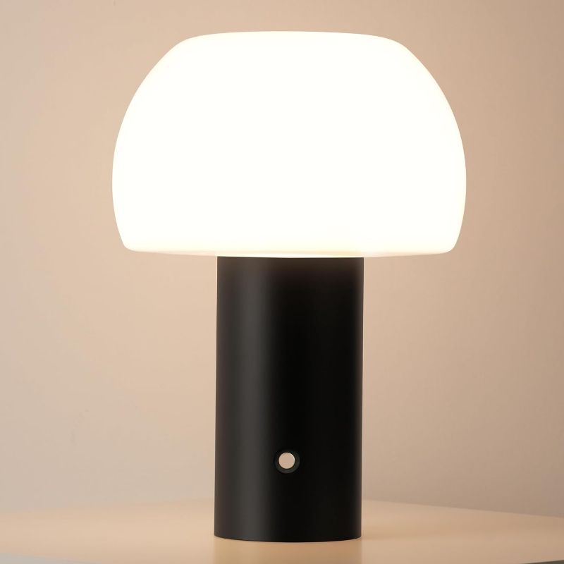 Photo 1 of MAGCHARM Mushroom Lamp, Table Lamp, 5W LED Beads, Opal Glass Shade, Cordless & Corded, Touch Control, 3 Color Temps, Dimmable Bedside Lamp, Small Nightstand Lamp for Bedroom, Kids Room, Outdoor
