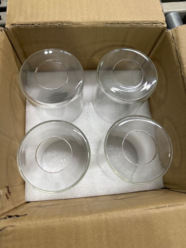 Photo 2 of 4 Pack Clear Glass Shades Replacement,5.51in Height,3.94in Diameter,1.65in Fitter,High Transmittance Cylinder Glass Lampshade Replacement for Pendant Light Floor lamps Chandelier Wall Sconces