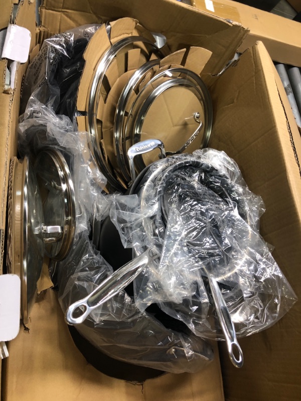 Photo 2 of ** MISSING PARTS / STILL GREAT CONDITION** Cuisinart Chef's Classic Non-Stick Hard Anodized, 17-Piece, Cookware Set & 15 Piece Kitchen Knife Set with Block by, Cutlery Set, Hollow Handle, C77SS-15PK