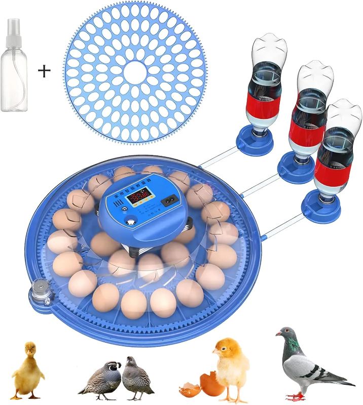 Photo 1 of 26-102 Egg Incubators for Chickens, Egg Candler, Automatic Egg Turner, Automatic Water Adding, Farm Poultry Egg Incubators for Hatching Chickens Goose Quail Duck with 2 Egg Trays (Patent Design) 