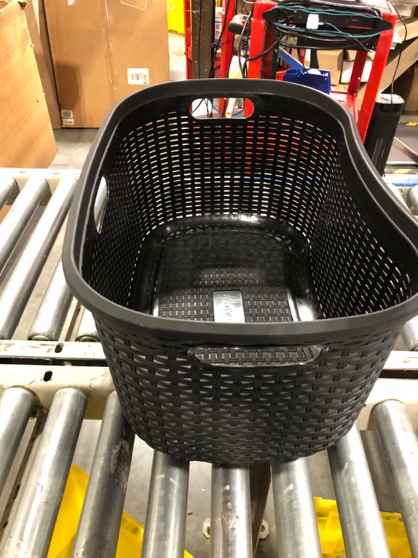 Photo 2 of **MISSING ONE BASKET** Mind Reader Basket Collection, Laundry Basket, 40 Liter (10kg/22lbs) Capacity, Cut Out Handles, Ventilated, Set of 2, Black