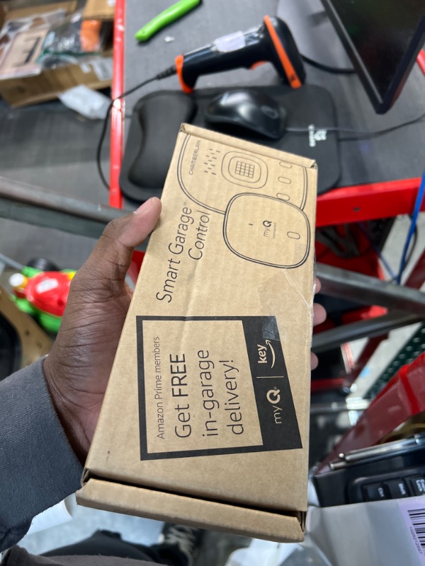 Photo 1 of myQ Chamberlain Smart Garage Control - Wireless Garage Hub and Sensor with Wifi & Bluetooth - Smartphone Controlled, myQ-G0401-ES, White myQ Smart Garage™ Control