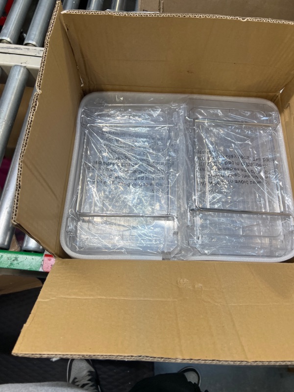 Photo 1 of 2 SET, 2 Tier Clear Organizer with Dividers, Multi-Purpose Slide-Out Storage Container, Bathroom Vanity Counter Organizing Tray, Under Sink Closet Organization, Kitchen Pantry Medicine Cabniet Bins