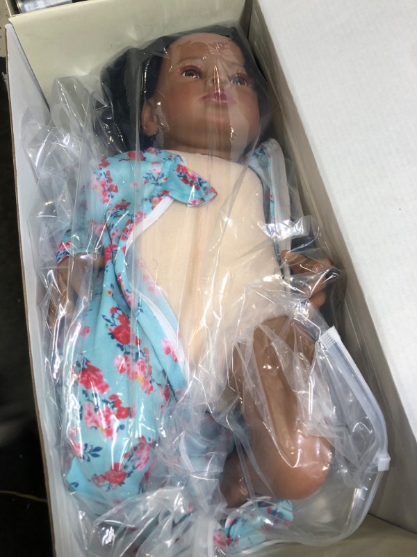 Photo 4 of BABESIDE Lifelike Reborn Black Girl- 18-Inch Realistic Newborn Real Life Baby Dolls with Clothes and Toy Gift for Kids Age 3+1 Multi-color,black