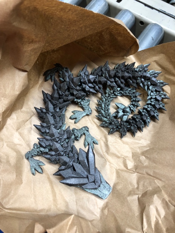 Photo 3 of ZZ LIFE Articulating Dragon Fidget Toy Series - 3D Printed Flexi Dragons Flexible ADHD, Autism, Relief Anxiety - Articulated Joints for Kids and Adults (Crystal Dragon - Galaxy Black)