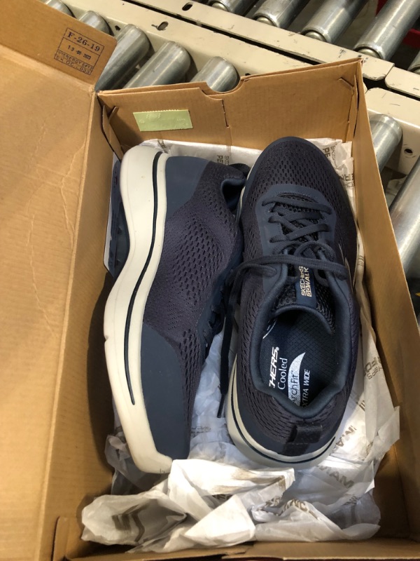 Photo 4 of Skechers Men's Gowalk Arch Fit-Athletic Workout Walking Shoe with Air Cooled Foam Sneaker 9.5 X-Wide Navy/Gold