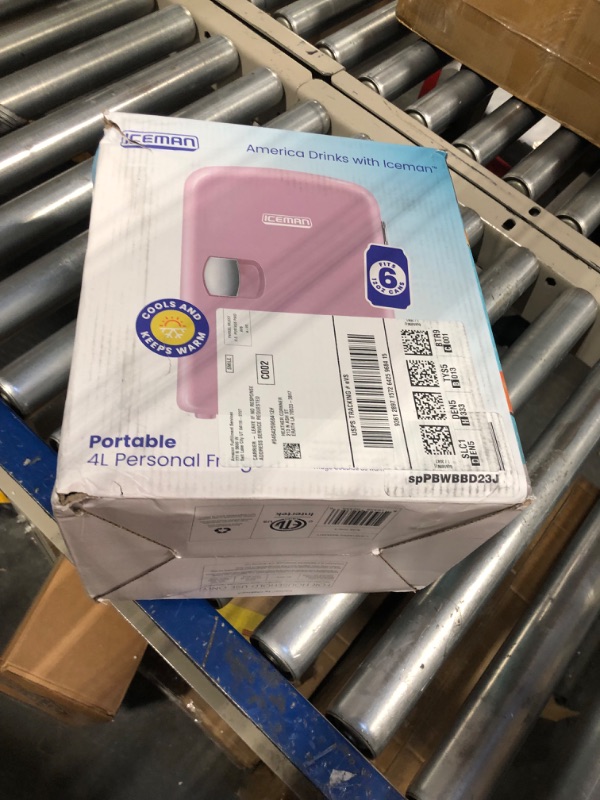 Photo 1 of **NON FUNCTIONAL//SOLD AS PARTS** Chefman Mini Portable Pink Personal Cooler & Provides Compact Storage For Skincare, Snacks, Or 6 12oz Cans W/ A Lightweight 4-liter Capacity To Take On The Go