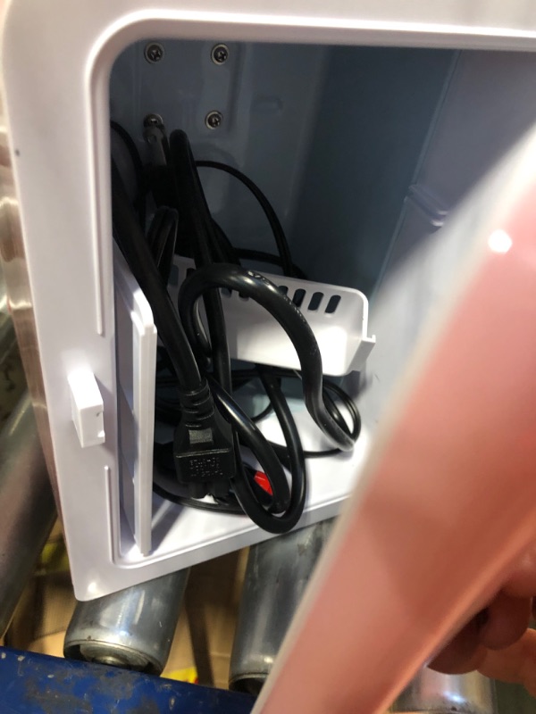 Photo 1 of **NON FUNCTIONAL//SOLD AS PARTS** Chefman Mini Portable Pink Personal Cooler & Provides Compact Storage For Skincare, Snacks, Or 6 12oz Cans W/ A Lightweight 4-liter Capacity To Take On The Go