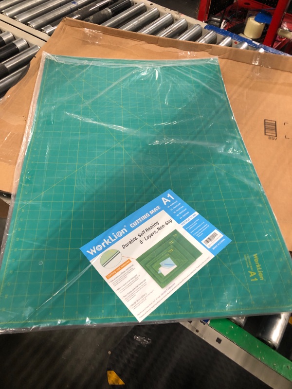 Photo 3 of WORKLION 24" x 36" Large Self Healing PVC Cutting Mat, Double Sided, Gridded Rotary Cutting Board for Craft, Fabric, Quilting, Sewing, Scrapbooking - Art Project… A1: Green/Blue A1:24 x 36 inch