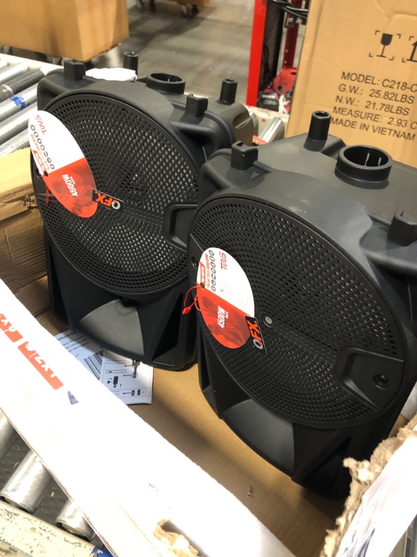 Photo 1 of PBX-800TWS 8-Inch Bluetooth Stereo PA System Comes with 2X 8 Speakers and 2X Stands, 2X Microphones, and a Remote Control