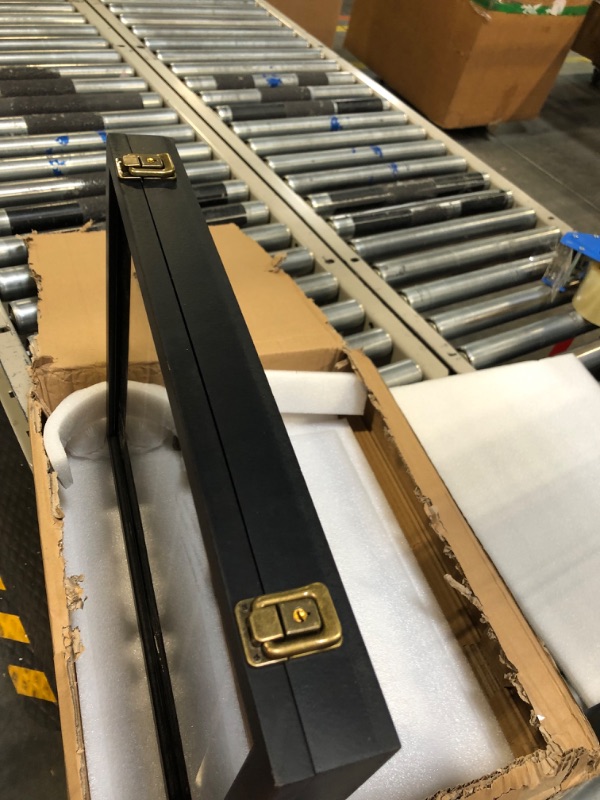 Photo 1 of ULTRGEE Pocket Knife Display Case, Knife Collection Display Shadow Box for Wall Military Folding Knife Showcase Display Cabinet with Removable Dual Recessed Shelves and UV Resistant Acrylic Panel