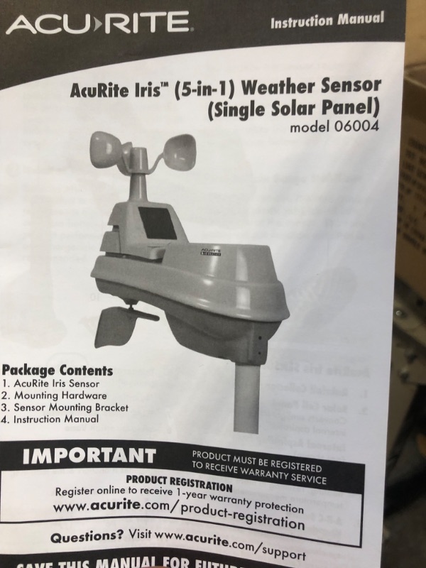 Photo 2 of AcuRite Iris (5-in-1) Professional Weather Station with LCD Display and Lightning Detection