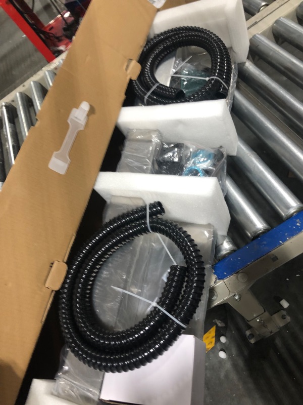 Photo 1 of LONGRUN Stainless Steel Waterfall Spillway, APP Control Multi-Color LED Light Outdoor Pool Fountain, Water Spillway Koi Pond Waterfalls Fountains Kit for Garden Patio Swimming Pool Decoration-35.4" 35.4" (Remote & APP Control)