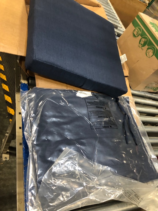 Photo 1 of Arden Selections Outdoor Cushion Pillow Back 21 x 21, Sapphire Blue Leala 21 x 21 Dining Cushion Set Sapphire Blue Leala