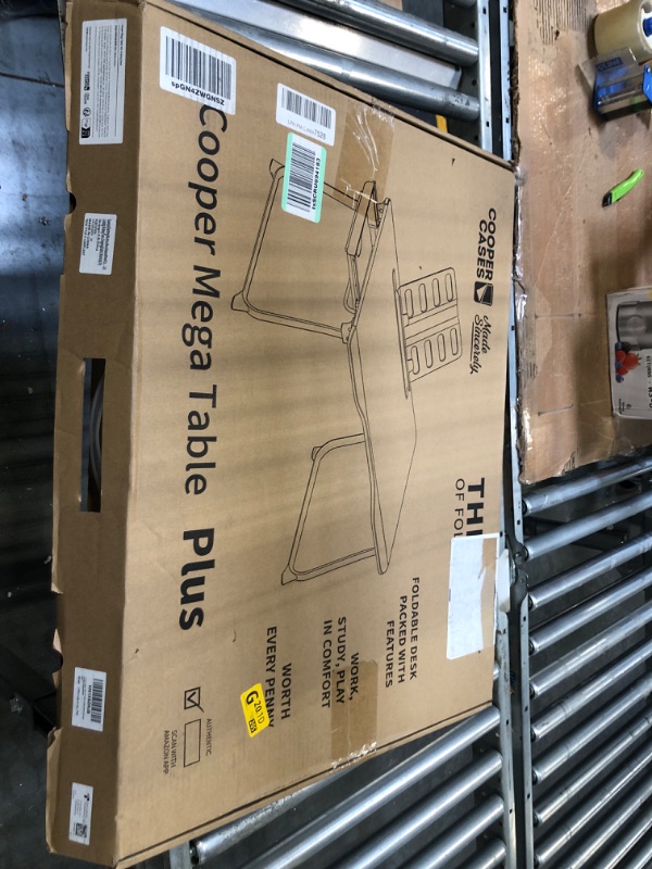 Photo 1 of Cooper Cases Cooper Mega Table XXL Extra Large - Premium Build Folding Bed Desk, Lap Desk Laptop Table Drawer, Book Stand, Lots of Leg