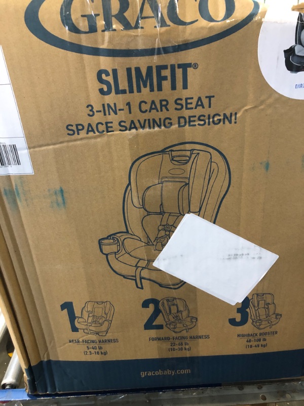 Photo 2 of Graco SlimFit 3 in 1 Car Seat -Slim & Comfy Design Saves Space in Your Back Seat, Darcie, One Size SlimFit Darcie