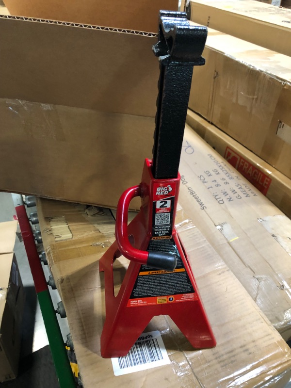 Photo 2 of BIG RED AT42002R Torin Steel Car Jack Stands: 2 Ton (4,000 lb) Capacity, Red, 1 Pair