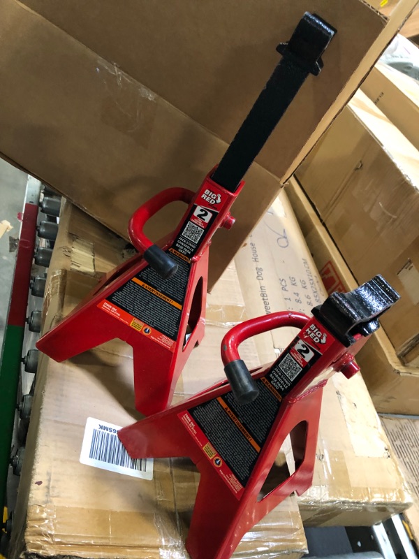 Photo 1 of BIG RED AT42002R Torin Steel Car Jack Stands: 2 Ton (4,000 lb) Capacity, Red, 1 Pair