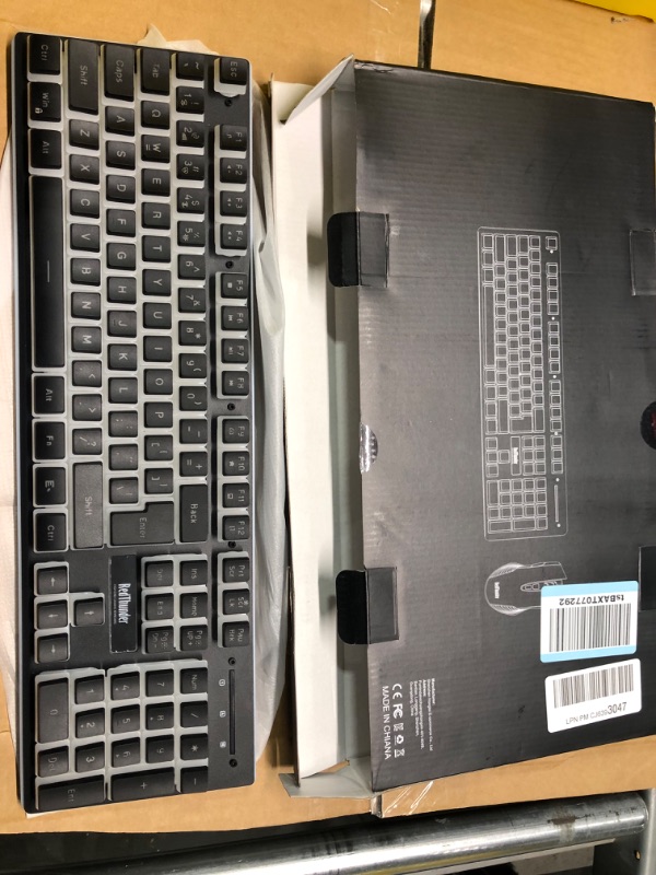 Photo 1 of RedThunder K10 Wireless Gaming Keyboard and Mouse Combo, RGB Backlit Rechargeable 3800mAh Battery, Mechanical Feel Anti-ghosting Keyboard with Pudding Keycaps + 7D 3200DPI Mice for PC Gamer (Black)