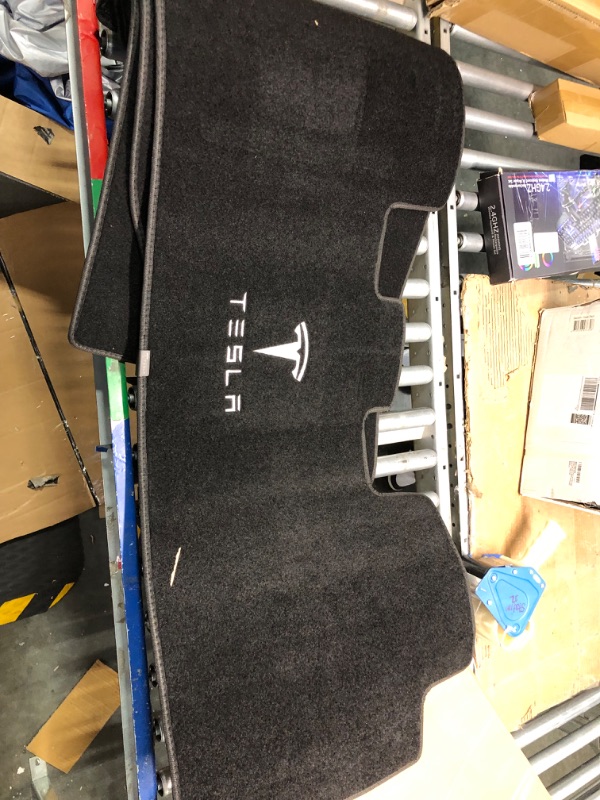 Photo 1 of Custom Fit for Tesla Model 3 Car Floor Mats Original Factory Design All-Black Carpet Tesla Logo Embroidery 3-L/W