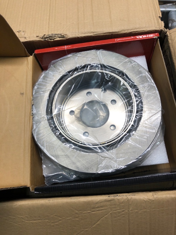 Photo 2 of A-Premium 11.49 inch (291.85mm) Rear Vented Disc Brake Rotors + Ceramic Pads kit Compatible with Select Nissan and Infiniti Models - LEAF, Rogue, Rogue Sport, G35, 350Z, Juke, X-Trail, Rogue Select