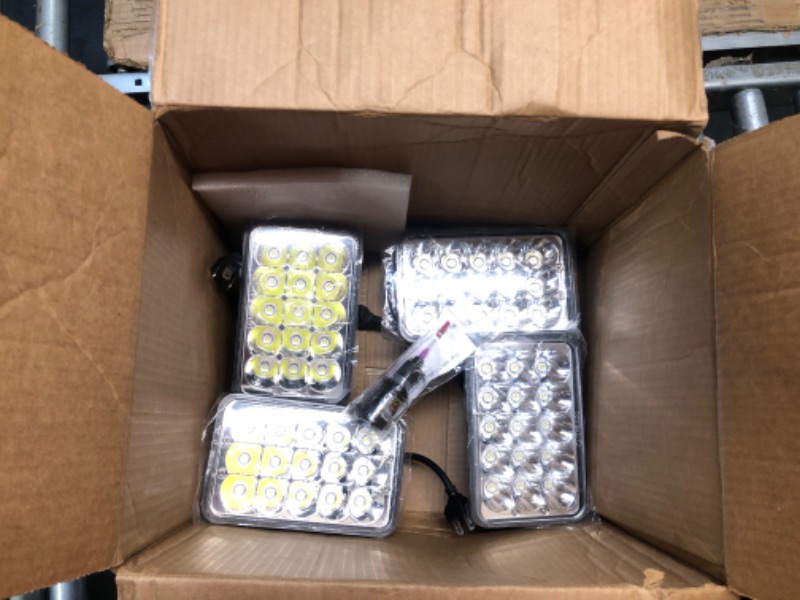 Photo 2 of **New  Opened**Partsam 4PCS 4x6 LED Headlights Sealed Beam 6x4 Conversion Kit H4651 H4666 H4656 Compatible with Kenworth KW 900/Peterbilt 379/Truck/K10 K20 Van RV Camper Headlamp Assembly