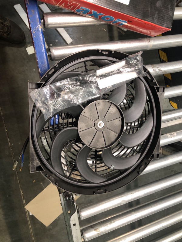 Photo 2 of **New Opened**BLACKHORSE-RACING 14" inch Slim Fan Push Pull Electric Radiator Cooling Fans 12V Mount Kit Unversal Black Black 14 Inch