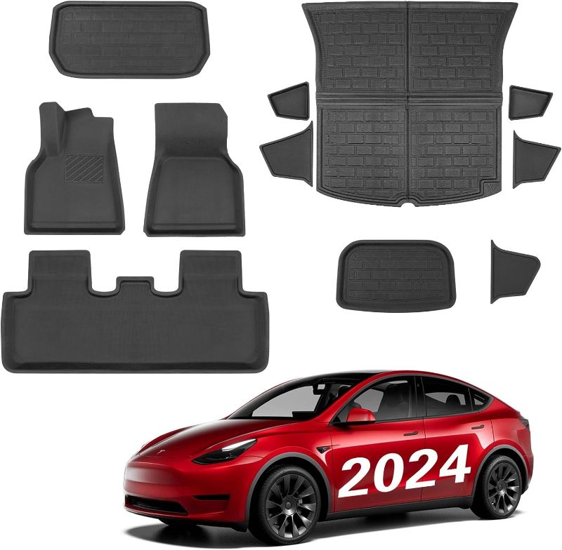 Photo 1 of  11PCS Tesla Model Y Floor Mats 3D Full Set Liners All-Weather Anti-Slip Waterproof Frunk & Trunk Mat Accessories Compatible with 5 seat Model Y