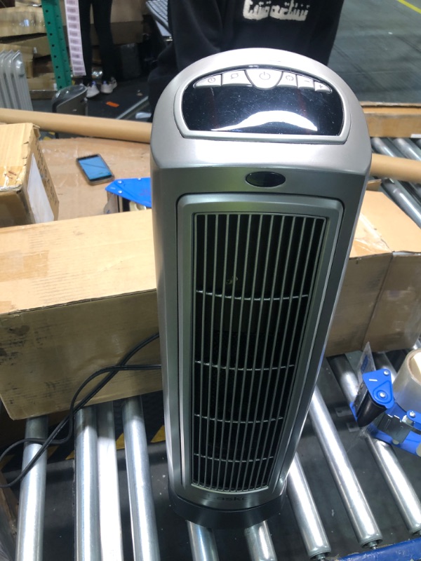 Photo 2 of Lasko 5538 Ceramic Tower Heater with Remote Control 8.5?L x 7.25?W x 23?H Grey 5538