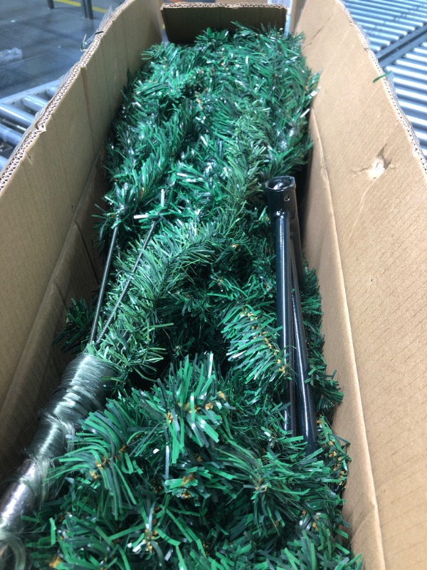 Photo 3 of ***bottom section coming off** Juegoal 6 ft Artificial Christmas Tree Upgrade with 300 LED Multicolor String Lights (NOT Pre-Strung), 8 Lighting Modes Fake Xmas Tree with Durable Metal Legs, 850 Tips