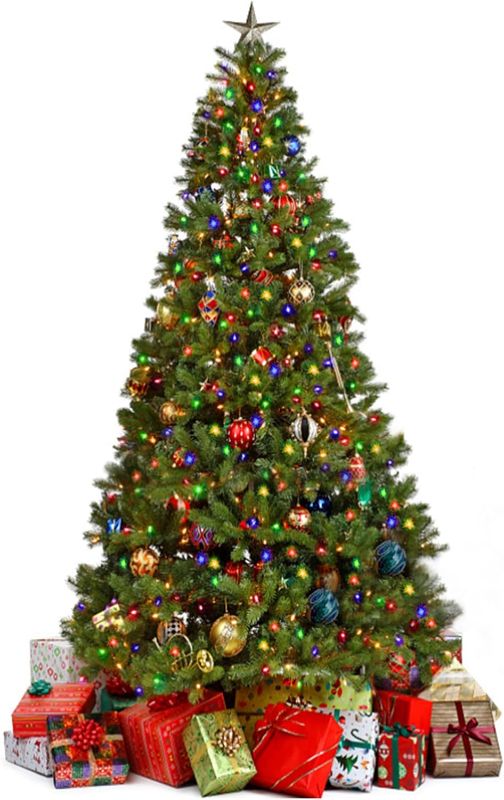 Photo 1 of ***bottom section coming off** Juegoal 6 ft Artificial Christmas Tree Upgrade with 300 LED Multicolor String Lights (NOT Pre-Strung), 8 Lighting Modes Fake Xmas Tree with Durable Metal Legs, 850 Tips