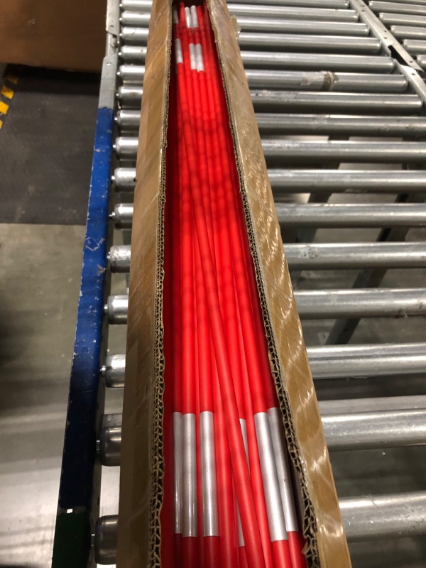Photo 1 of DISCOUNT SNOWSTAKES .COM 4ft Red Driveway Markers - Hy Viz Reflective Tape, Pointed Tip, Armor Cap, Easy 