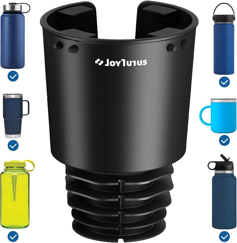 Photo 1 of JOYTUTUS Cup Holder Expander for Car, Stable Car Cup Holder Expander for YETI, Hydro Flask, Nalgene, Large Car Cup Holders Hold 18-40 oz Bottles and Mugs, Car Cup Holder Adapter Fits Most Cup Holder 1pcs black