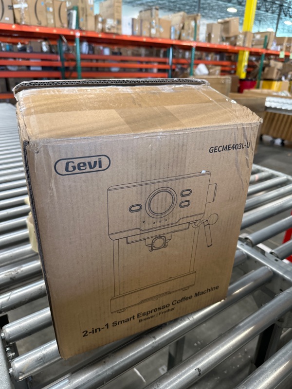 Photo 1 of ******FOR PARTS**** 
Gevi Coffee Servers Espresso Machine, Espresso Maker with Milk Frother Steam Wand, Compact Espresso Super Automatic Espresso Machines for home with 34oz Removable Water Tank for Cappuccino, Latte Bronze Silver Espresso Machine