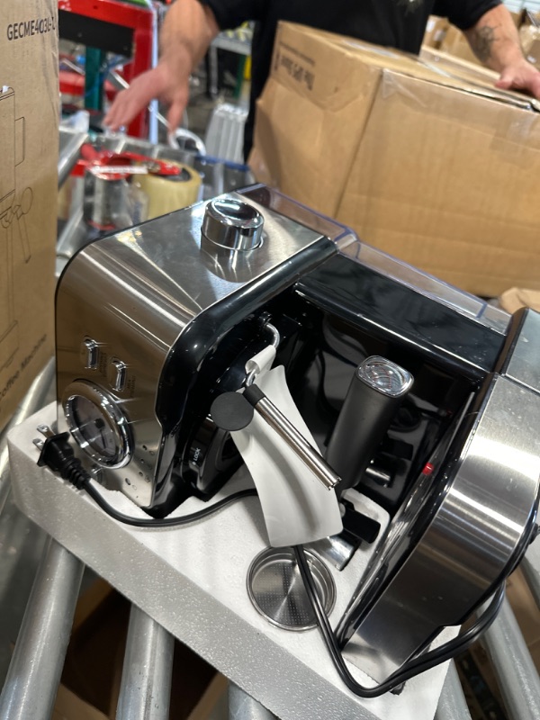 Photo 3 of ******FOR PARTS**** 
Gevi Coffee Servers Espresso Machine, Espresso Maker with Milk Frother Steam Wand, Compact Espresso Super Automatic Espresso Machines for home with 34oz Removable Water Tank for Cappuccino, Latte Bronze Silver Espresso Machine