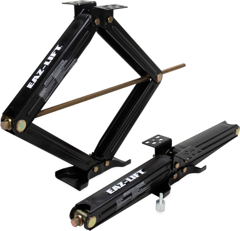 Photo 1 of Camco Eaz-Lift 24-inch Heavy-Duty Scissor Jacks | Features a 7,500 lb Load Capacity, a Heavy-Duty Steel Construction, and Comes in a Set of 2 (48830) 24 Inch, 7500lb Pack of 2