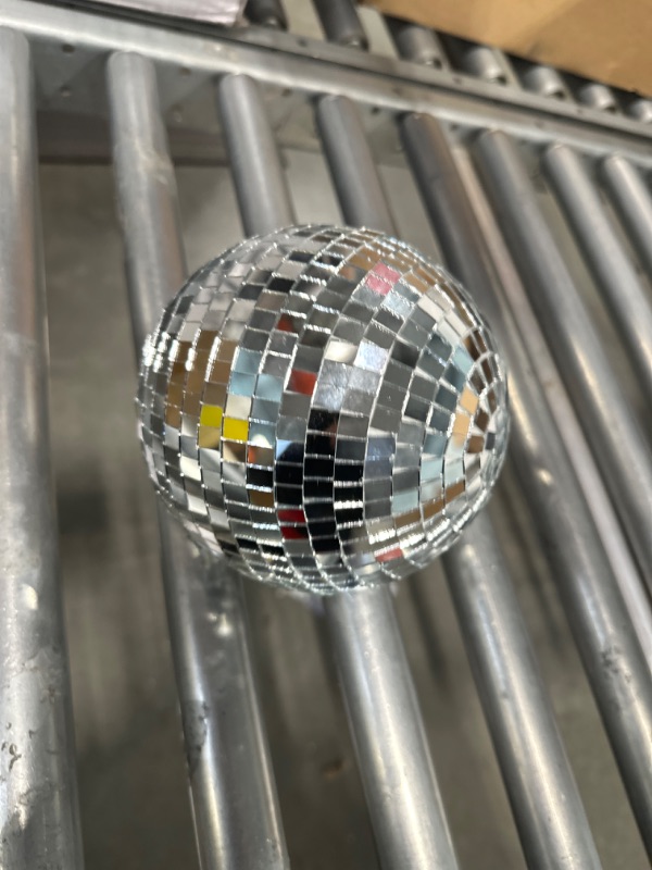 Photo 1 of Alytimes Mirror Disco Ball - 8-Inch Cool and Fun Silver Hanging Party Disco Ball –Big Party Decorations, Party Design
