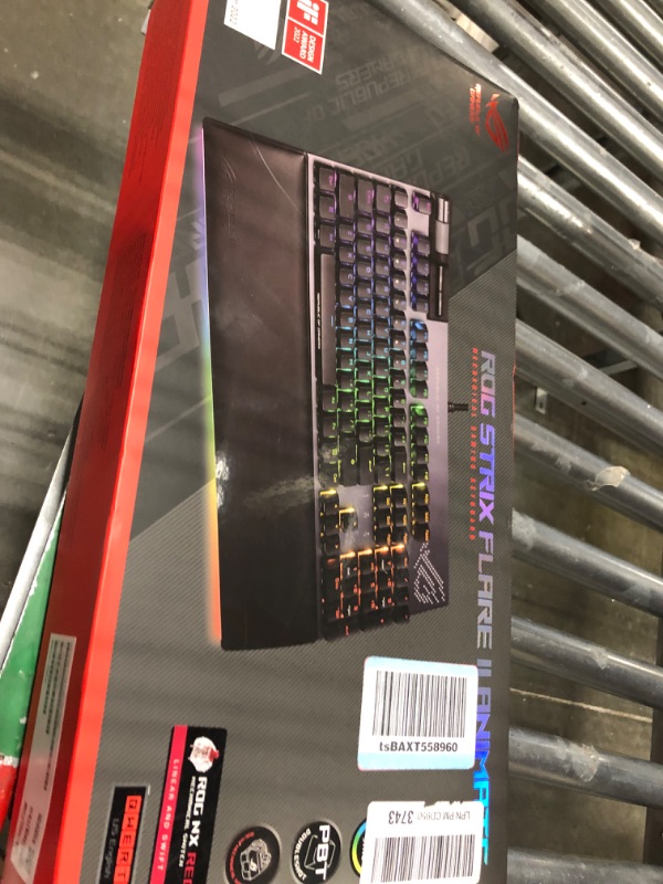 Photo 1 of ASUS ROG Strix Flare II Animate 100% RGB Gaming Keyboard - Hot-swappable, ROG NX Red Linear Switches, Customizable LED Display, PBT Keycaps, Acoustic Dampening Foam, Media Controls, Wrist Rest