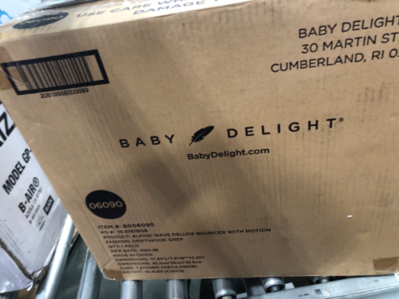 Photo 1 of Baby Delight Alpine Wave Deluxe Portable Bouncer | Automated Motion Baby Bouncer | Infants 0 – 6 Months | Driftwood Grey Deluxe, Driftwood Grey