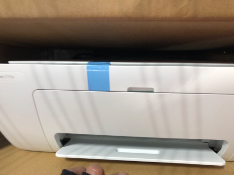 Photo 3 of HP DeskJet 2755e Wireless Color All-in-One Printer with bonus 6 months Instant Ink (26K67A), white