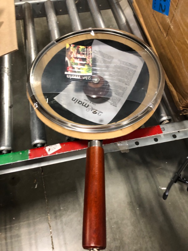 Photo 3 of 21st & Main Light weight Cast Iron Wok, Stir Fry Pan, Wooden Handle, with Glass lid, 11 Inch, chef’s pan, pre-seasoned nonstick, for Chinese Japanese and others Cooking 11 inch with lid