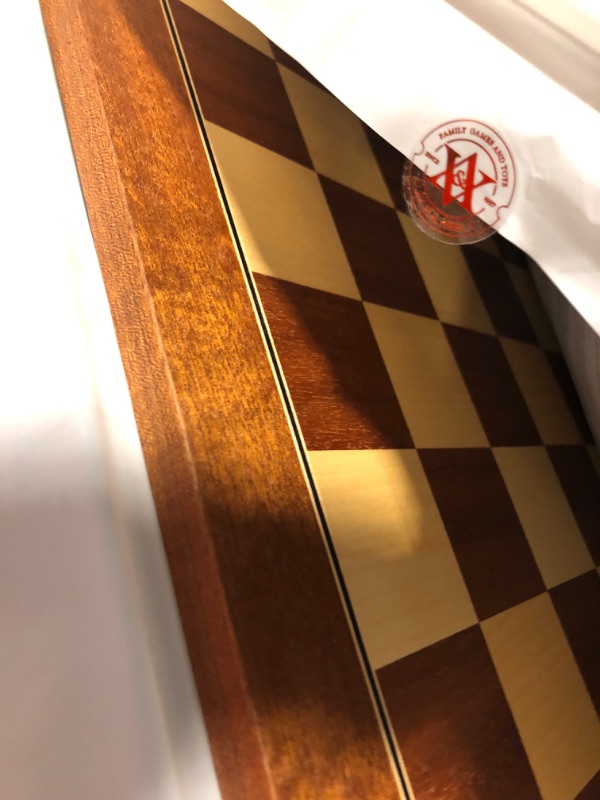 Photo 4 of A&A 21.25" Professional Wooden Tournament Chess Board/Mahogany & Maple Inlaid / 2.25" Squares w/o Notation 21.25” / 54cm Mahogany & Maple Inlaid - W/O Notation