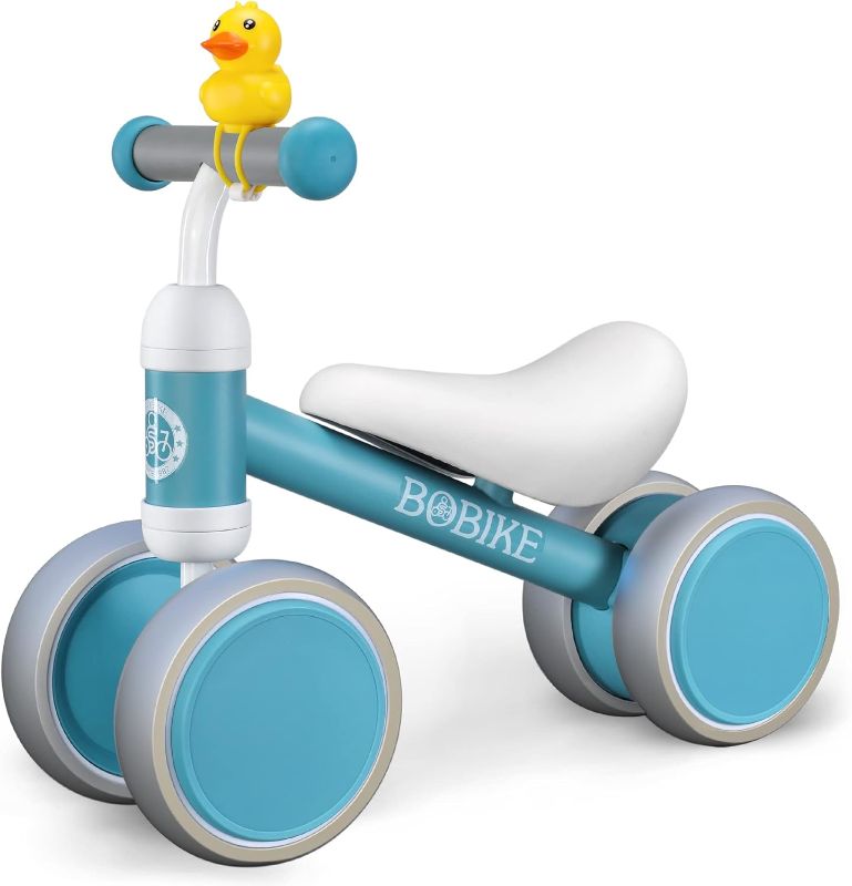 Photo 1 of Bobike Baby Balance Bike Toys for 1 Year Old Gifts Boys Girls 10-24 Months Kids Toy Toddler Best First Birthday Gift Children Walker No Pedal Infant 4 Wheels Bicycle … (Light Blue)
